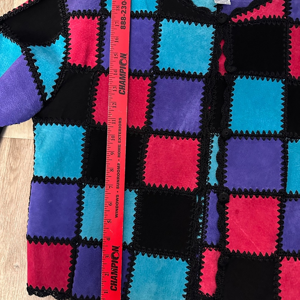 Vintage Patchwork Leather Jacket Boho Southwester… - image 4